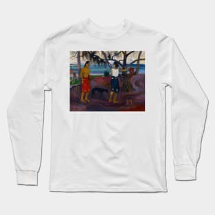 Under the Pandanus II by Paul Gauguin Long Sleeve T-Shirt